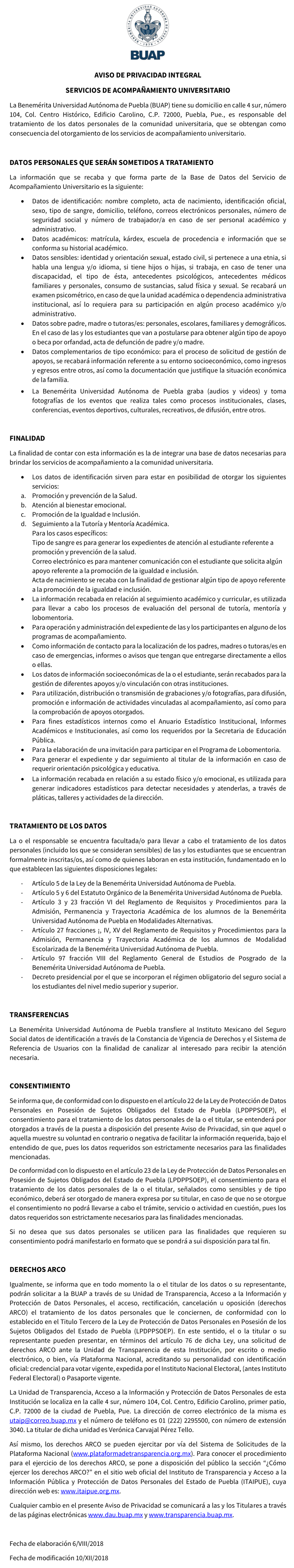 Aviso de Privacidad